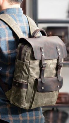 Stylish Men Casual | Canvas Backpacks Collection For 2022 | Men's Fashion Vintage Leather Backpack With Luggage Sleeve For Daily Use, Vintage Canvas Satchel Backpack, Retro Rectangular Leather Backpack For Travel, Retro Satchel Backpack For Travel, Vintage Brown Backpack With Large Capacity, Vintage Leather Backpack With Large Capacity, Retro Rectangular Leather Travel Backpack, Retro Travel Backpack, Vintage Leather Backpack For Travel With Luggage Sleeve