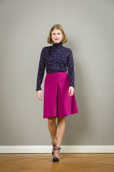 "Perfect for the first autumn walk! Marie is a cozy skirt in a beautiful berry, with a deep fold. It is elastic, so the skirt does not need a zipper. A wonderful skirt for every day.. Berlin Calling is also available in many different colors. Size / Weight / \"Berlin Calling\" is available in sizes 36-42, for other sizes asks simply. materials 70% viscose, 27% nylon. 3% Spandex Care instructions: Machine wash inside out at 30 degrees, iron on reverse hot Production Handmade with Love in Berlin" Fall Pink Pleated Skirt, Pink Skirt For Fall, Long Pink Skirt For Fall, Pink Long Skirt For Fall, Pink Fall Midi Skirt, Relaxed Pink Skirt For Fall, Pink Midi Skirt For Fall, Fall Midi Voluminous Skirt, Pink Fall Skirt