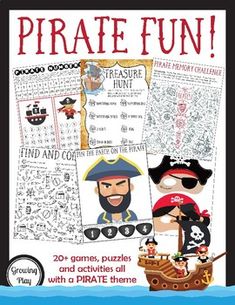 the pirate fun activity book is shown