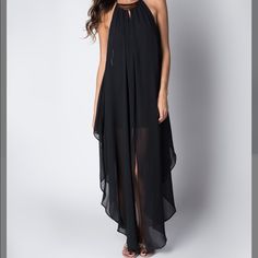 Paradise Usa Brand. Black Sheer Sleeveless Yoke Maxi Dress In Size Small. Will Fit Size 2/4 Best As Shown In The Chart Posted. This Dress Features A Halter Like Neckline With Gold Yoke. Solid Black Chemise Dress Lining Under Layers Of Sheer Black Chiffon. Very Boho And Chic Super Flowy And Breezy, You Will Feel Goddess-Like In This Fantastic Dress. Smoke Free And Pet Free. Chiffon Sleeveless Halter Dress For Party, Sleeveless Chiffon Halter Dress For Party, Sleeveless Chiffon Halter Dress For Evening, Elegant Halter Neck Sleeveless Dress For Beach, Elegant Sleeveless Halter Neck Dress For Beach, Elegant Halter Neck Sleeveless Beach Dress, Elegant Sleeveless Chiffon Halter Dress, Black Halter Maxi Dress For Summer, Black Halter Neck Sleeveless Summer Dress