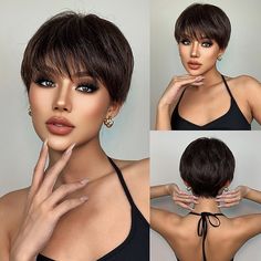 Cheap Human Hair Wigs, Burmese Hair, Natural Hair Wigs, Short Bob Haircuts, Short Pixie Haircuts, Short Hair Haircuts, Short Hair Styles Pixie, Pixie Cuts, Short Bob Hairstyles