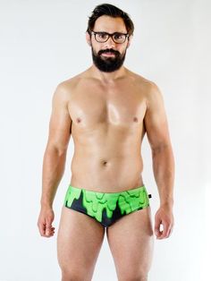 Slime Swim Brief Snake Fashion, Green Slime, Pretty Snakes, Slip And Slide, Project Runway, Swim Brief, Printed Swim, Mens Green, Square Cut