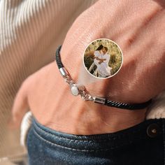 This photo bracelet for men allows male wearers to enjoy the features of a projection bracelet in style. This personalized projection bracelet for men can be a great couple bracelet or gift. A great option for an anniversary or simply a personalized gift for him. 💬 Please send us your picture after purchasing via Etsy messages. 📣 Additional information about the product 👉 Material: High-Quality Stainless Steel  👉 Finish:  Silver, Gold 🎁 Comes with a gift box Bracelet Pour Couple, Picture Bracelet, Unique Beaded Bracelet, Bracelet Photo, Bracelet Couples, Bracelet For Him, Alphabet Code, Bracelets For Boyfriend, Bracelet Couple