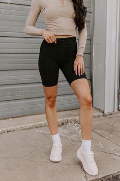 - In the gym or on a coffee run, these athletic shorts are perfect for a luxe touch to your outfit! - Stretchy butter soft material - A waistline with a wide band - A figure hugging silhouette that ends in straight mid-thigh length hemlines Basic Activewear With Built-in Shorts, Solid Biker Shorts With Built-in Shorts For Gym, Sportswear Biker Shorts With Built-in Shorts For Workout, Compressive Knee-length Biker Shorts, High Stretch Biker Shorts For Yoga, Versatile Gym Athletic Shorts, Solid Biker Shorts With Elastic Waistband For Loungewear, Versatile Solid Athletic Shorts For Gym, Solid Color Biker Shorts With Elastic Waistband For Loungewear