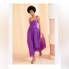 Beautiful Purple Dress!! Never Worn. Purple Wedding Guest Dress, Purple Frock, Style Essence, Camille Dress, Romantic Silhouette, Ulla Johnson Dress, Purple Midi Dress, Fashion Wishlist, Midi Length Skirts