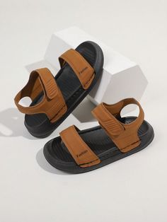 1pair Boys' Casual Flat Anti-Slip Sports Sandals, Color Block Spliced Stitching Technology Beach Shoes, Suitable For Summer Brown Sporty    Colorblock,Plain    Kids Shoes, size features are:Bust: ,Length: ,Sleeve Length: Casual Non-slip Sport Sandals With Round Toe, Sporty Flat Sandals For Summer, Comfortable Brown Sport Sandals For Spring, Casual Breathable Brown Sandals, Brown Casual Breathable Sandals, Casual Brown Breathable Sandals, Brown Non-slip Sport Sandals For Vacation, Non-slip Brown Sport Sandals For Vacation, Non-slip Slip-on Sport Sandals For Summer