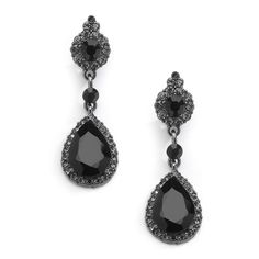 PRICES MAY VARY. LUXURY STYLE: Mariell's Fabulous Jet Black Crystal Clip On Earrings Feature Stunning Jet Colored Pear-shaped Teardrops with Black Diamond Accents in an Antique Grey Hematite Pave Frame, Gorgeous for Bridesmaids, Prom, Homecoming, Mothers of Bride and Special Occasions, Great for Jazzing Up Causal Attire as Well PERFECT SIZE: Measures 2 1/4" High 3/4" Wide, Clip Backs with Comfort Cushions QUALITY DESIGN: Top Quality Jet Black Austrian Crystals in a Dramatic Vintage Drop Setting Small Diamond Rings, Black Crystal Earrings, Beautiful Diamond Earrings, Crystal Teardrop Earrings, Teardrop Dangle Earrings, Earrings Clip, Discount Jewelry, Wedding Parties, White Gold Earrings