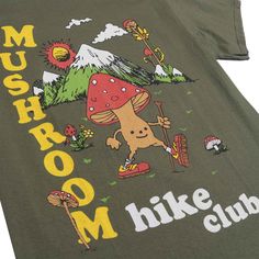 The Mushroom Hike Club tee - perfect for your next outdoorsy adventure! Thick, comfy cotton in a classic fit, plus eye-catching green and graphics. Neck and shoulder tape? All-round style and comfort? ALT5164 The Mushroom, Quality Fashion, Spun Cotton, Stuffed Mushrooms, Graphic Tshirt, Hiking, T Shirts For Women, Mens Graphic Tshirt, Ring