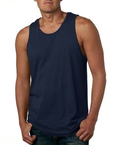 Men's Cotton Tank - MIDNIGHT NAVY - S | Next Level Men's Cotton Tank Top in Midnight Navy Blue Size Small Mens Tank, Color Palette Bright, Midnight Navy, Cotton Tank Top, Mens Spring, Fashion Logo, Sleeveless Vest, Sleeveless Shirt, Tahiti