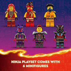 the lego ninja playset comes with 6 minifigures and is available for purchase