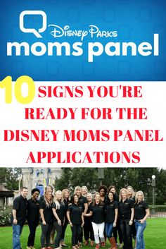 some people are posing for a photo with the words moms panel on top of them