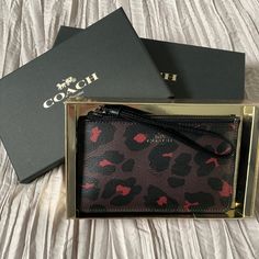 Small Wristlet Gift Boxed Oxblood/Multi Color Style F38688 Get It In Time For Christmas Ships Same Day Small Wristlet, Christmas Ships, Black Wristlet, Bags Coach, Box Color, Coach Leather, Leather Wristlet, Color Style, Pink Leather