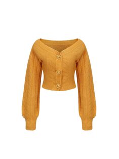 Affordable Yellow Cardigan For Day Out, Luxury Yellow Sweater With Ribbed Cuffs, Luxury Yellow Tops For Winter, Luxury Yellow Tops For Daywear, Luxury Yellow Winter Sweater, Fitted Luxury Yellow Outerwear, Luxury Fitted Yellow Outerwear, Luxury Single-breasted Yellow Outerwear, Cheap Yellow Knit Cardigan