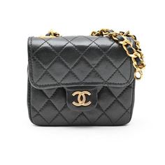 Chanel Matelasse Mini Chain Belt Leather Black Waist Bag Handbag [Size] W Approx. 8cm X H Approx. 7cm X D Approx. 3.5cm Belt Leather, Chain Belt, Chanel Bags, Waist Bag, Chanel Bag, Bags Handbags, Black And Brown, Bag Lady, Chanel