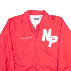 Item is in good used condition. >Size: S >Armpit To Armpit: 22" >Armpit To Cuff: 24" >Collar To Hem: 29" Red Nylon Streetwear Windbreaker, Red Casual Windbreaker For College, Casual Red Windbreaker For College, Red Nylon Windbreaker For Streetwear, Red Long Sleeve Windbreaker For College, Coach Jacket, Red Jacket, Jackets For Women, Cuff