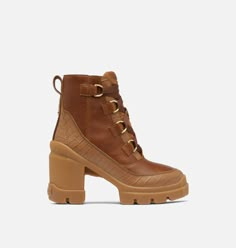 CARIBOU™ X Women's Lace Heel Boot | SOREL Luxury High-top Chelsea Boots With Lug Sole, Sorel Boots Outfit, Sorel Boots, Heel Boot, Knit Boots, Lace Heels, Stylish Boots, Suede Material, Wedge Boots