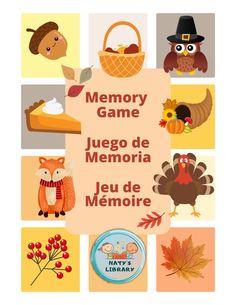 the memory game is filled with pictures of different animals, birds and other things that are in