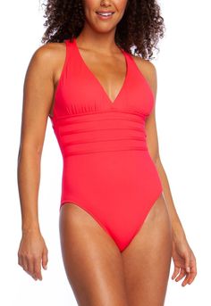 *This item is excluded from all sales and promotions.   Sunbathe poolside in elegance in this one piece multi strap cross-back mio swimsuit by La Blanca. The plunging v-neckline adds a seductive hint, and the multi strap cross-back feature is a true-head turner. Fixed straps and removable cups add coverage and support when needed, and shape enhancing tummy toner offers a sleek, toned look.  • One piece swimsuit • Multi strap cross-back detail • Fixed straps • Plunging v-neck • Removable cups • B Elegant Fitted Swimwear With Crisscross Straps, Chic Halter Neck Swimwear With Crisscross Straps, Elegant Backless Swimwear With Crisscross Straps, Chic Stretch Swimwear With Crisscross Straps, Elegant Cross Back Swimwear For Summer, Elegant Summer Swimwear With Crisscross Straps, Elegant One-piece Swimwear With Crisscross Straps, Spring Swimwear With Straps And Cross Back, Spring Cross Back Swimwear With Straps