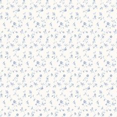 a blue and white floral pattern on a wallpaper background with small flowers in the center