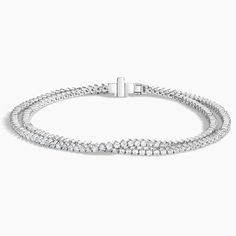 Wrap Lab Diamond Tennis Bracelet (2 1/4 ct. tw.) - 18K White Gold. Double up on lab diamonds in this modern wrap version of a tennis bracelet. With two strands of shimmering stones on your wrist, this design adds extra sparkle to any look. Bracelet Diamond, Gold Wrap, Wrist Wear, School Dance, Diamond Tennis Bracelet, Frou Frou, Double Up, Jewelry Lookbook, Brilliant Earth