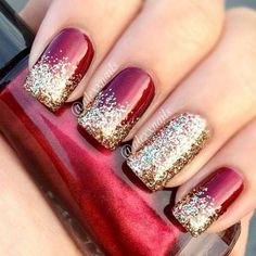 Holiday Nails Easy, Stars Nails, Red And Gold Nails, Festive Nail Designs, Holiday Nails Christmas, Festive Nail Art, Holiday Nail Designs, New Nail Designs, Christmas Nail Art Designs