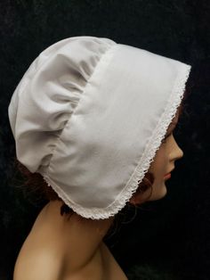 Pilgrim Colonial Wench Peasant womens Coif Bonnet Cap Made in USA NEW | eBay History Bounding, The Scarlet Letter, Bonnet Pattern, Bonnet Cap, Witch Outfit, The Middle Ages, Usa News, Fall Festival, Middle Ages