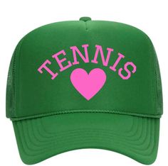 Shop this Tennis Trucker Hat- Runway Athletics. These stylish, colorful hats will offer exceptional sun protection and are super comfy with a breathable mesh back. Colorful Hats, Tennis Graphic, Tennis Hat, Tennis Aesthetic, Cricut Supplies, Colorful Hat, Tennis Fan, Tennis Gifts, Pickleball Gift