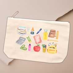 A great gift for any student, this bag easily stores school supplies and small personal items. The zipper closure keeps it secure. Can be personalized for a special touch. Matching canvas tote bag also available: https://adlerholmes.etsy.com/listing/1761269450 Details: Material: 100% Cotton Canvas, Natural color Care: Spot Clean with Mild Soap and Water School Cosmetic Bag With Zipper Pocket, Back To School Pouch Bag For Daily Use, Back To School Pouch Bag, Travel Pencil Case Pouch For Back To School, Back To School Pouch For Daily Use, Travel Pencil Case For Back To School, Pencil Cosmetic Bag For Travel And Back To School, Rectangular Organizers For Students, Back To School, Rectangular Organizers For Back To School