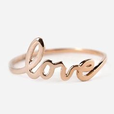 Script type love ring made with solid 14k gold. This ring is delicate, yet sturdy using solid 14k gold. Will make a perfect gift to express your love to someone very special to you. Each set will be sent in a charming gift box, ready for gifting. * Band width: ≈1.0mm * Solid 14k gold, rose gold, white gold * Made of 100% recycled precious metal * Comes in a gift box with a bow ready for gifting * Handmade with love and great care in New York *Please make sure you check the size using Ring Size G Love Gold Ring, Gold Love Ring, Stackable Birthstone Rings, Heart Necklace Diamond, Princess Cut Rings, Rose Gold White, Script Type, Mothers Necklace, Valentines Gifts For Her