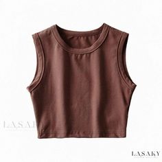 Lasaky - Sleek Athletic Crop Top - Figure-Hugging Sleeveless Fitness Outfit with High Waist and Midriff-Baring Design Athletic Crop Top, Sports Crop Tops, Short Denim, Cropped Vest, Womens Tops Summer, Sleeveless Crop Top, Active Wear Outfits, Sleeveless Tshirt, Cropped Style