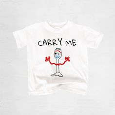 Custom handmade Toy Story Forky T-Shirt. Perfect for your little Toy Story lovers! Matching Adult sizes available too!H O W   T O  O R D E R  Y O U R  S H I R T :At checkout, please select the size you want, add to your cart, and then checkout through Etsy.If the size you want isn’t in stock, I will message you right away and there will be a 2-3 day turn around time added to getting your shipment out. If you have a time deadline and want to check sizes on hand before you purchase, feel free to m Funny Crew Neck T-shirt For Playtime, Playful Character Print T-shirt, Funny Graphic Print T-shirt For Playtime, Fun T-shirt With Funny Print For Playtime, Toddler Disney Shirts, Toy Story Baby, Disney With A Toddler, Matching Disney Shirts, Toy Story Shirt