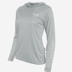 Sz Xl Women Realtree Layering Long Sleeve Hooded Tee Glacier Gray This Women's Realtree Tee Is Ideal For Layering In Cooler Weather Or Wearing Alone. With A Hood Added For Extra Warmth And Style, This Top Is Sure To Be A Staple In Your Wardrobe. Product Features Long Sleeves Hood 100% Polyester Realtree Gray Hoodie For Outdoor Activities, Outdoor Long Sleeve Top With Drawstring Hood, Gray Moisture-wicking Hooded Top, Gray Hooded Top For Outdoor, Spring Hooded Moisture-wicking Tops, Spring Moisture-wicking Hooded Top, Moisture-wicking Long Sleeve Hoodie For Spring, Moisture-wicking Long Sleeve Hoodie, Spring Moisture-wicking Long Sleeve Hoodie