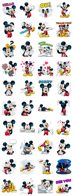 the mickey mouse stickers are all different sizes