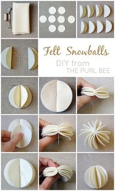 the instructions for how to make snowballs out of paper and glue are shown here