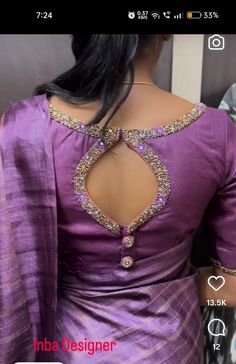 Blouse Design Ideas Latest, Silk Blouse Designs Latest Bridal, Pattern Neck Designs For Blouse, Wedding Saree Blouse Work Designs, Blouse Patterns Latest Back, Hi Neck Blouse Designs Latest, Purple Saree Blouse Designs, Blouse Design For Designer Saree, Blose Desines Back For Silk Saree