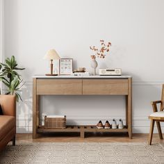 a living room scene with focus on the sofa and coffee table in the foreground