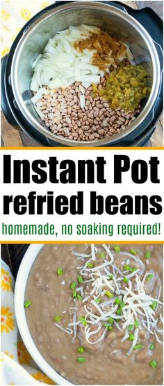 instant pot refried beans in a white bowl