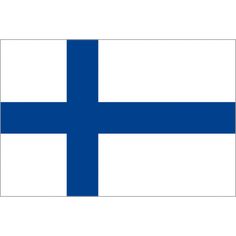 the flag of finland is shown in blue and white, with a cross on it