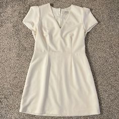 Color: Ecru Milly Dresses, Milly Dress, Size 12 Dress, V Neck Dress, Colorful Dresses, Color White, Size 12, V Neck, Womens Dresses