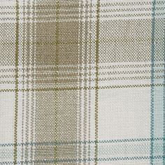 a plaid fabric with green and white colors