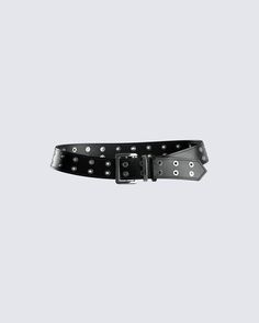 Nico Black Double Eyelet Belt Adjustable Black Belts With Rivets, Trendy Black Belts With Rivets, Beyoncé Outfits, Misa Amane Outfit, Eyelet Belt, White Corset Dress, Lace Belt, Beyonce Outfits, Black Cowgirl