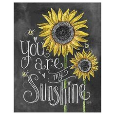 a black box with sunflowers painted on it and the words you are my sunshine written