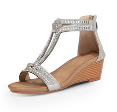 PRICES MAY VARY. ★Women's Rhinestone Glitter open-toe wedges shoes use rubber soles ★Please check the size chart carefully and choose the one that suits you. If your feet are wide, we recommend choosing a large size ★Casual Summer Comfortable Wedge Sandals made from high-quality materials and precision-stitched to allow for a strong.sturdy soles. ★Beach Roman sandal is suitable for all casual dates, work, swimming pools, beaches, vacation, driving, traveling,shopping, dining room, walk, office, Open Toe Wedge Sandals With Rhinestones For Beach, Rhinestone Embellished Open Toe Wedge Sandals For The Beach, Open Toe Wedge Sandals With Rhinestones For Vacation, Rhinestone Open Toe Wedge Sandals For Vacation, Comfortable Wedges Sandals, Roman Sandals, Wedges Shoes, Wedges Sandals, Dress Shorts