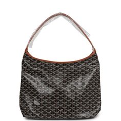 This Boheme hobo bag is in black goyardine canvas with palladium hardware, contrast stitching, tan chevroches calfskin lining, a zip closure, a detachable pouch, and a shoulder strap.The interior is lined in white linen.Origin: FranceCondition: New and never worn (plastic on hadles)Accompanied by: Goyard shopping bag, dustbag, felt, detachable pouchMeasurements: 15" x 12" x 4.5"; 8" shoulder strap Hermes Birkin 35, Hermes Birkin 25, Birkin 25, Madison Avenue, Rose Gold Hardware, Black Tan, White Linen, Black And Tan, Hobo Bag