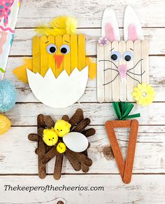 easter crafts made with popsicle sticks and paper