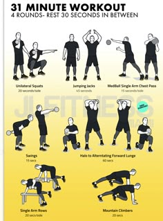 an exercise poster showing the different exercises to do