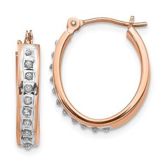 Diamond Fascination 14k Rose Gold Diamond Fascination Oval Hinged Hoop Earrings Rose Gold Earring, Rose Gold Hoop Earrings, Earring Hoop, Women Diamond, Gold Earring, Rose Earrings, Rose Gold Diamonds, Jewelry Earrings Hoops, White Gold Diamonds