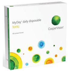 MyDay Daily Toric 90 pack Packaging: 90 Lenses per box Annual Supply: 8 boxes (4 per eye) Wear Schedule: Daily Replacement: Single Use / Daily Lens Material: Stenfilcon A Manufacturer: CooperVision Your eyes are working all day. Shouldn’t your daily disposable lenses, too? That’s why CooperVision® designed CooperVision®MyDay® to provide everything you need for an exceptional overall daily disposable experience: uncompromised comfort, easy lens insertion and removal, and a highly breathable lens