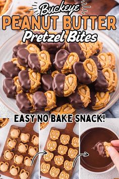 an image of peanut butter pretzel bites being dipped with chocolate