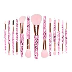 Blinged Brushes x Paige Koren Collection 13-Piece Brush Set We've teamed up with YouTuber Paige Koren to bring you the most beautiful makeup brush collection you've ever seen! Paige is known for her bright personality, her love of makeup, and her love for the color PINK! When you combine Paige's style with Blinged Brushes' quality, you get the perfect brush set! This set includes 5 face brushes and 8 eye brushes. Each created with Paige's subscribers in mind! Bling Makeup, Highlight Brush, Mermaid Makeup Brushes, Face Brushes, Face Brush Set, Crystal Makeup, Stylish School Bags, The Color Pink, Eye Brushes Set